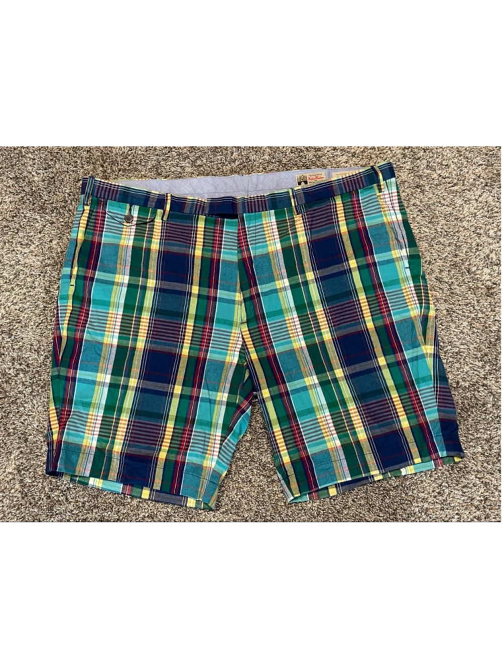 Ralph Lauren Men’s India Madras Plaid Shorts, Size 42, 9” Inseam, EUC